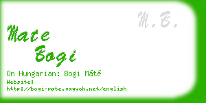 mate bogi business card