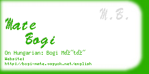 mate bogi business card